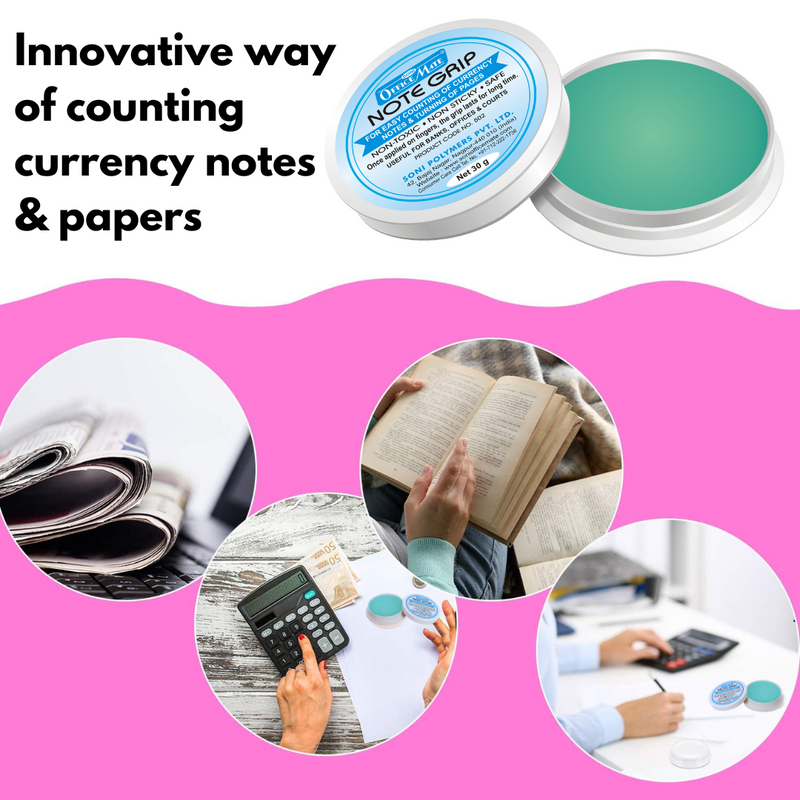 Soni Officemate Fingertip Moisteners, Positive Grip for Counting/Sorting paper/Currency Notes 30g (10 Pcs in Pack)