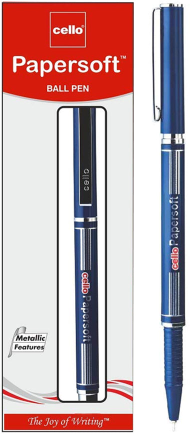 Cello Papersoft by THE MARK Ball Pen (Pack of 10, Ink Color - Blue)