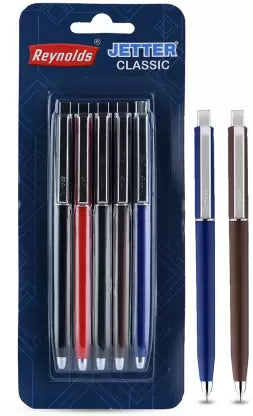 Reynolds Jetter Classic Ball Pen (Pack of 5, Ink Color - Blue)