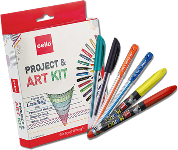 Cello Project and Art Kit Stationery Set (Pack of 28, Ink Color - Assorted)