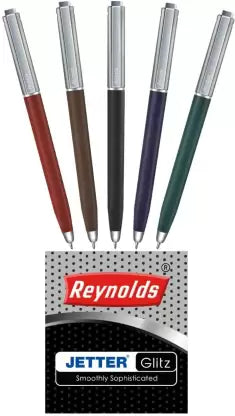 Reynolds Jetter Glitz Ball Pen (Pack of 5, Ink Color - Blue)