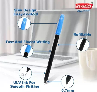 Reynolds Smoothmate Ball Pen (Pack of 10, Ink Color - Blue)