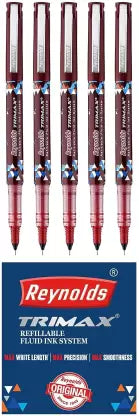 Reynolds Trimax Gel Pen (Pack of 5, Ink Color - Red)