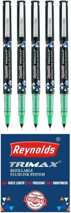 Reynolds Trimax Gel Pen (Pack of 5, Ink Color - Green)