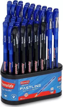 Reynolds Fastline Ball Pen (Pack of 50, Ink Color - Blue)