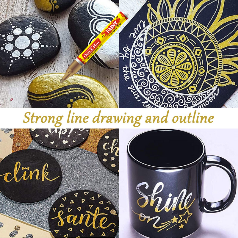 Soni Officemate Regular Paint Markers pens 1 Pcs Golden