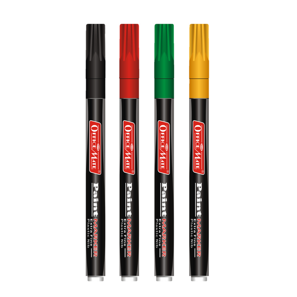 Soni Officemate Fine Tip Paint Markers Pen (Mix) - Pack of 4