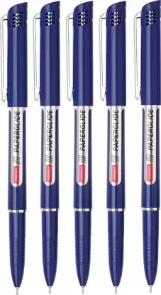 UNOMAX Paperglide Ball Pen (Pack of 5, Ink Color - Blue)