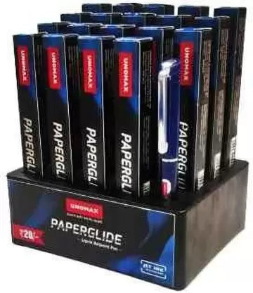 UNOMAX Paperglide Ball Pen (Pack of 50, Ink Color - Blue)