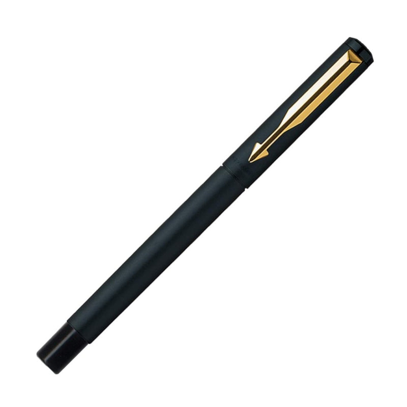 Parker Vector Matte Black Roller Ball Pen Gold Trim