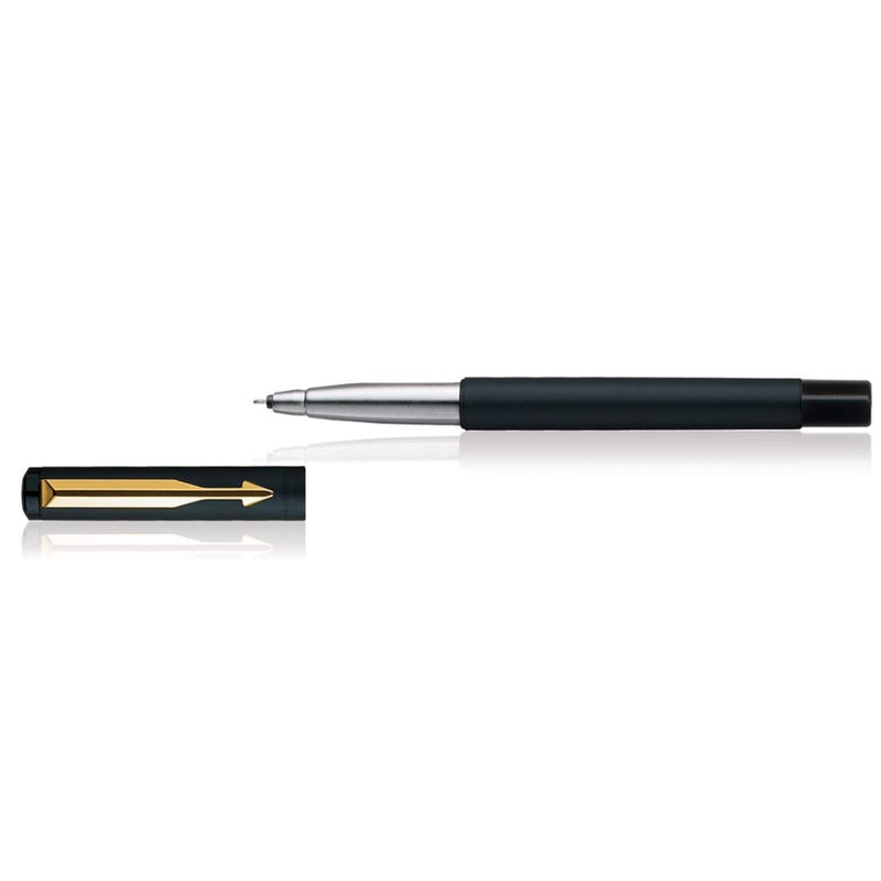 Parker Vector Matte Black Roller Ball Pen Gold Trim