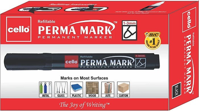 Cello Permanent Mark (Set of 10, Black)