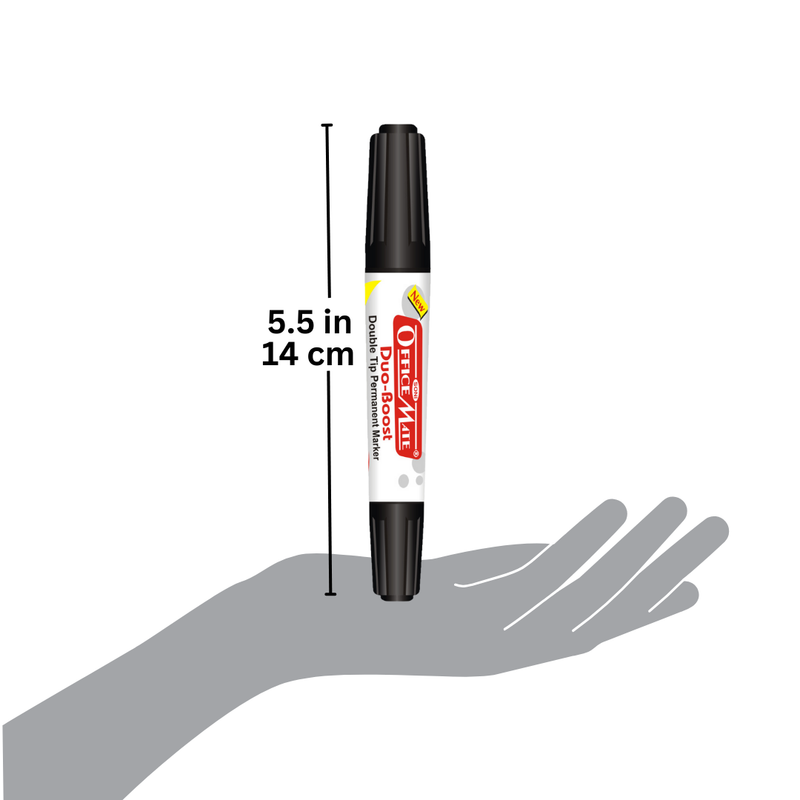 Soni officemate Permanent Marker Double Tip (Bullet + Chisel Tip) - Pack of 4