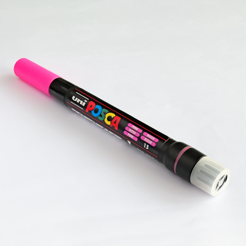 Uni Posca Brush Marker PCF-350 Non-Toxic Water-Based 5 Pcs | Pink Ink |