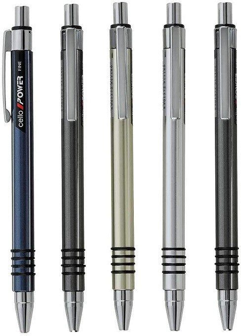 Cello Power Fine Ball Pen (Pack of 5, Ink Color - Black)