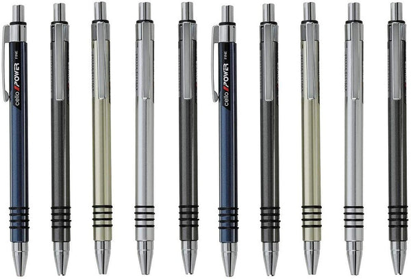 Cello Power Fine Ball Pen (Pack of 10, Ink Color - Black)