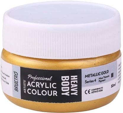 Brustro Professional Artists’ Heavybody Acrylic Paint 50ml Metallic Gold (Sr 4)