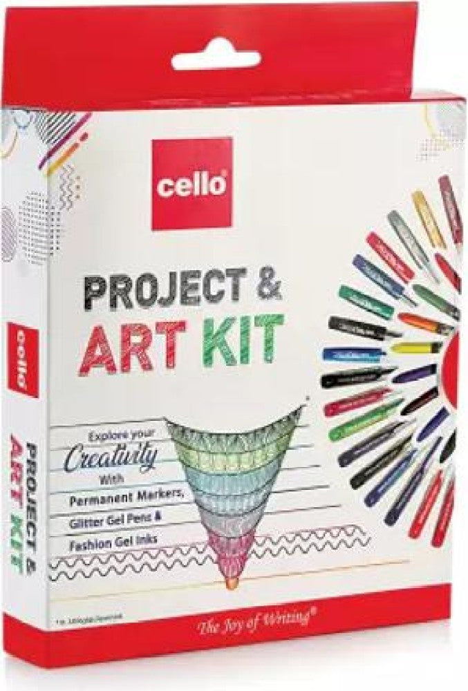 Cello Project and Art Kit Stationery Set (Pack of 28, Ink Color - Assorted)