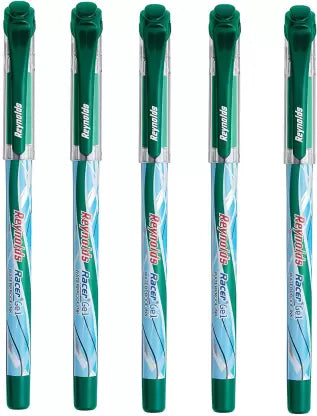 Reynolds Racer Gel Pen (Pack of 5, Ink Color - Green)