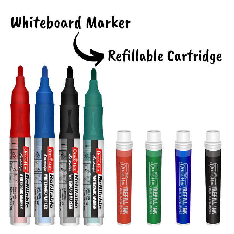 Soni Officemate Whiteboard Marker Cartridge (Assorted Colours) - Pack of 24