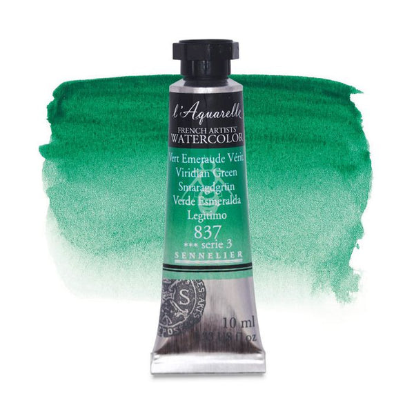 Sennelier l'Aquarelle French Artists' Watercolor 10 ML Viridian Green
