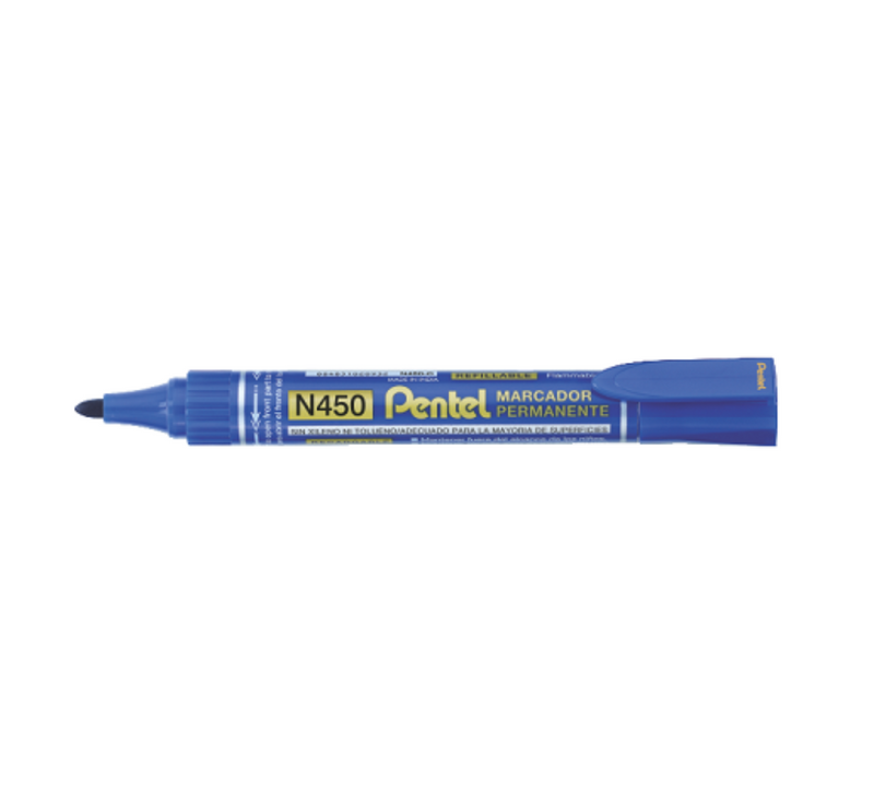 PENTEL N450 PERMANENT MARKER 10PC BOX BLUE INK