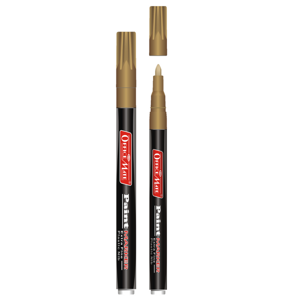 Soni Officemate Fine Tip Paint Markers Pen with plastic nib 1pc golden
