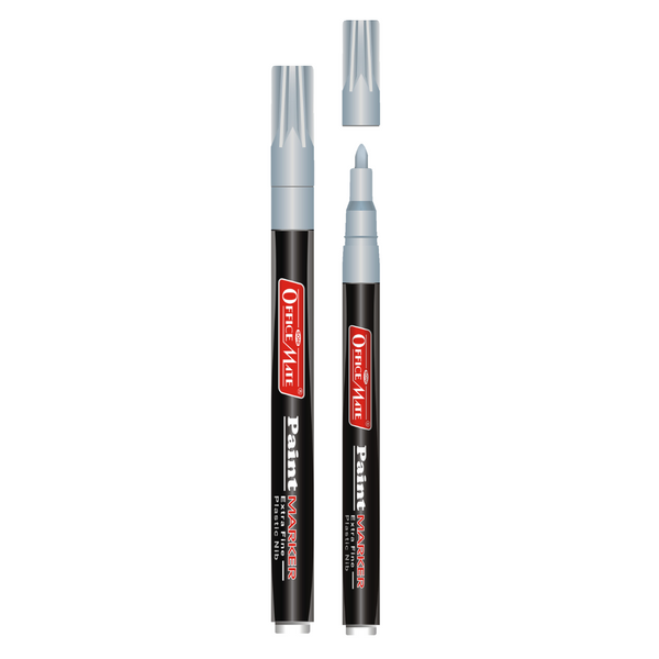 Soni Officemate Fine Tip Paint Markers Pen with plastic nib 1pc silver