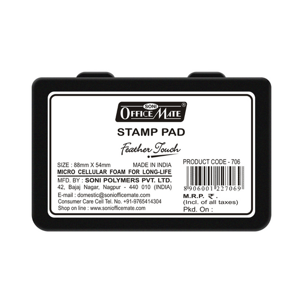 Soni Officemate Stamp Pad small BLACK- Pack of 2