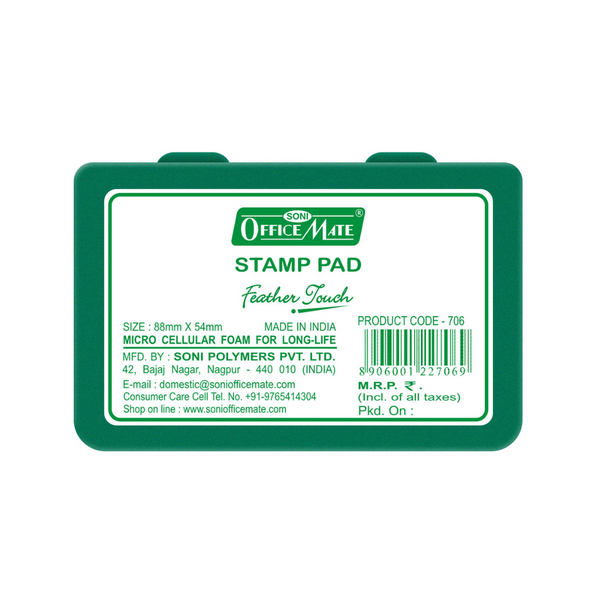 Soni Officemate Small Stamp Pad - Pack of 20 (Green)