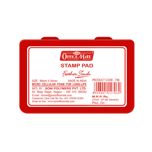 Soni Officemate Small Stamp Pad - Pack of 20 (Red)