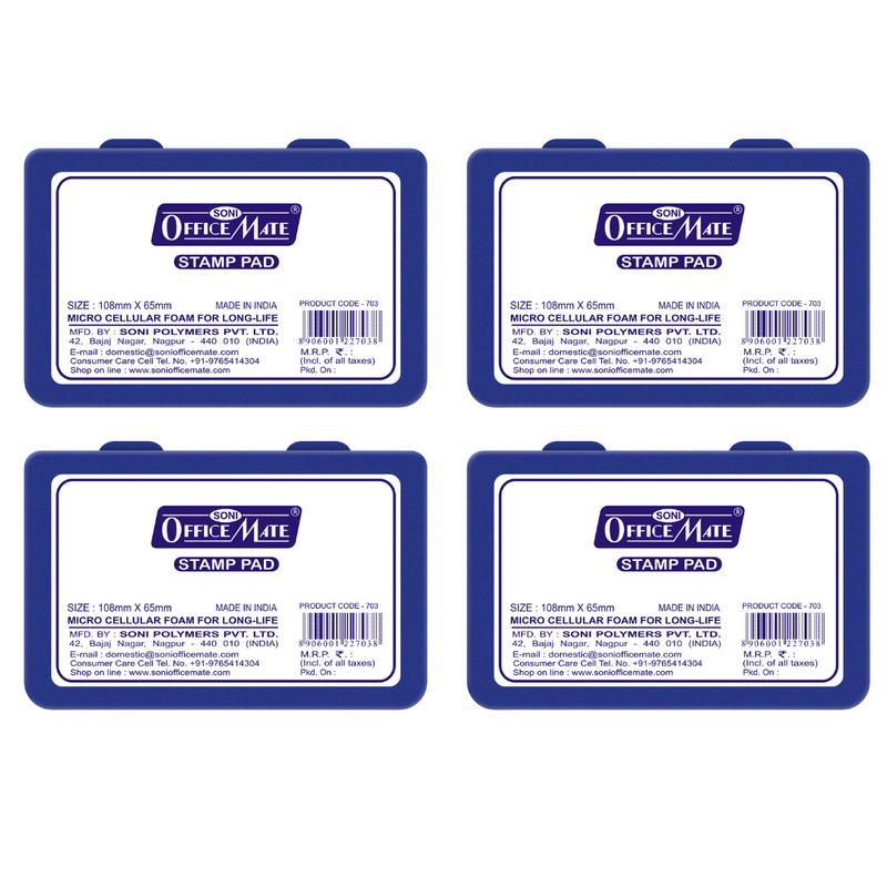 Soni Officemate Stamp pad Small Pack of 4