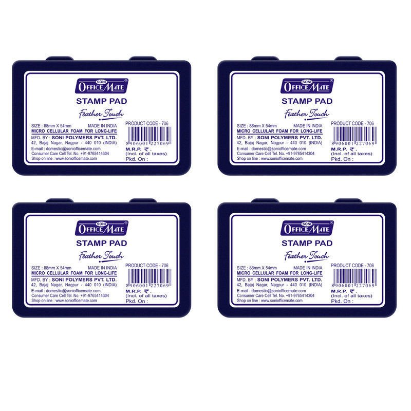 Soni Officemate Stamp pad Small Pack of 4