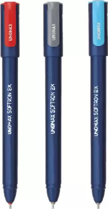 UNOMAX Softron 2X Ball Pen (Pack of 50, Ink Color - Blue, Black, Red)