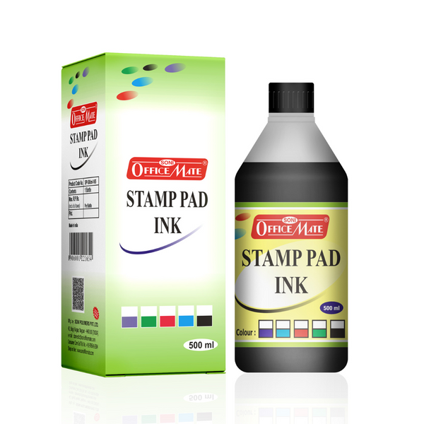 Soni Officemate Stamp Pad Ink (Black, 500 Ml, Pack of 1)