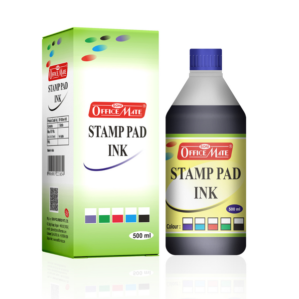 Soni Officemate Stamp Pad Ink (Blue, 500 Ml, Pack of 1)