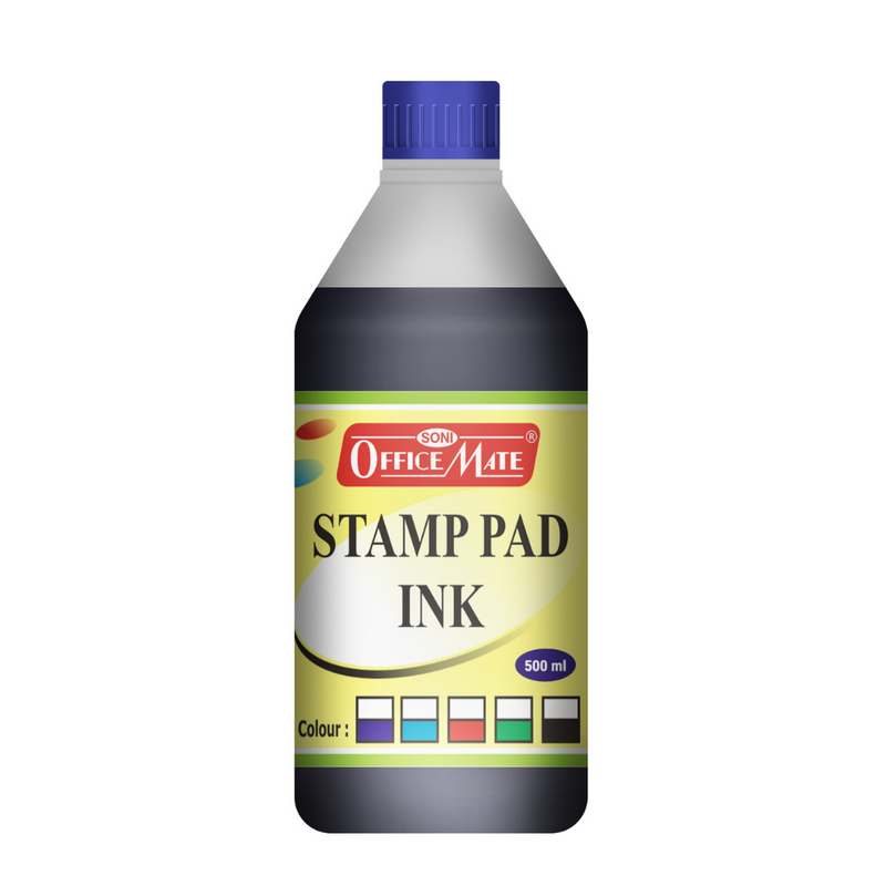 Soni Officemate Stamp Pad Ink (Blue, 500 Ml, Pack of 1)