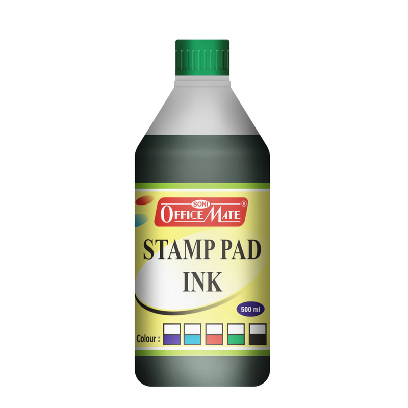 Soni Officemate Stamp Pad Ink (Green, 500 Ml, Pack of 1)