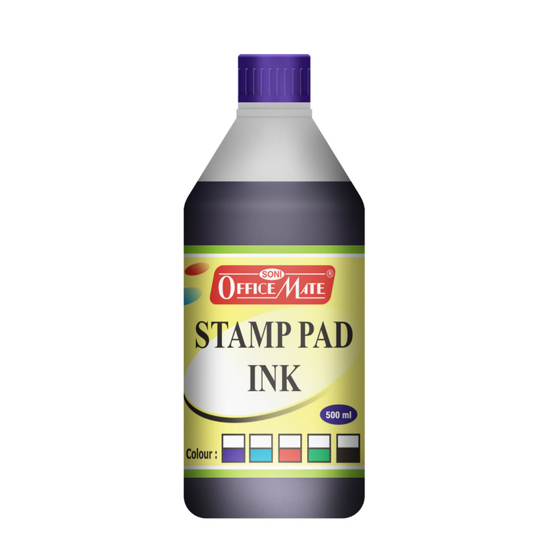 Soni Officemate Stamp Pad Ink (Violet, 500 Ml, Pack of 1)