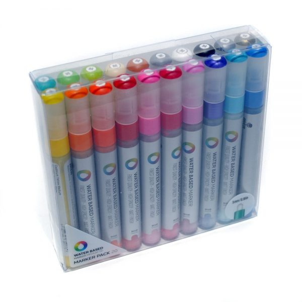 MTN (Spain) Acrylic marker 5mm Set of 20 . ( Refillable with MTN Water Based Paint Or any other paint )