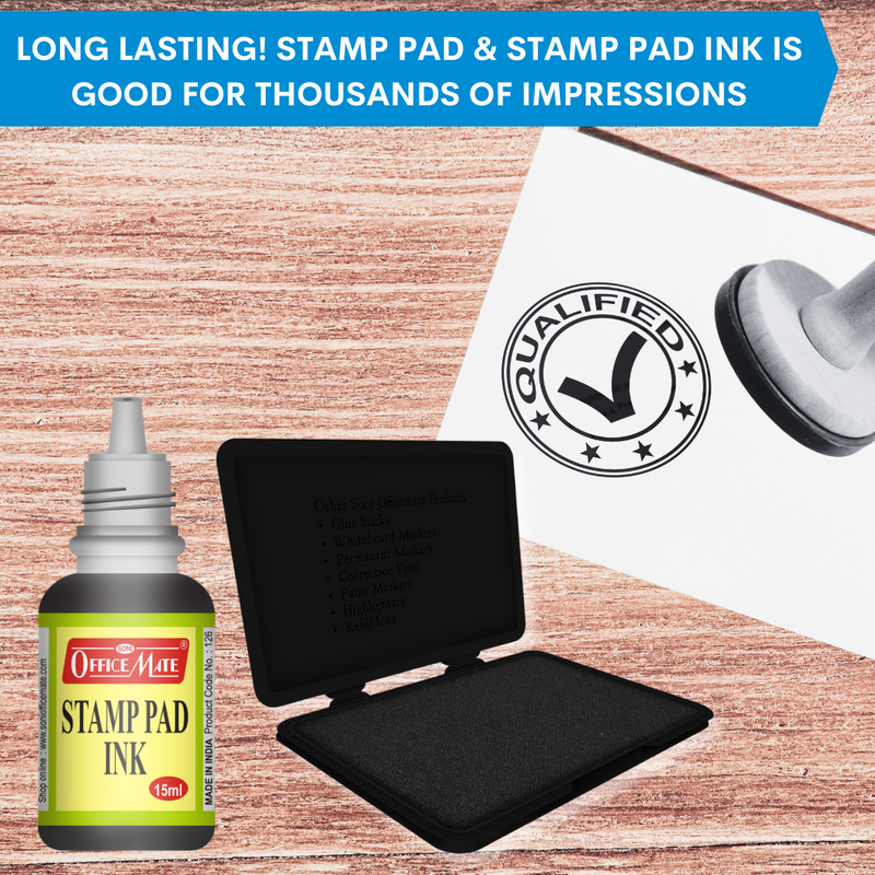 Soni officemate stamp pad combo four 15ml stamp pad inks and four small stamp pads