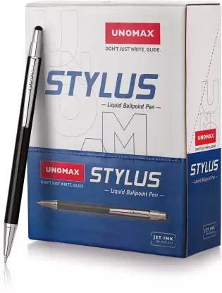 UNOMAX Stylus Premium Metal Body Ball Pen (Pack of 6, Ink Color - Blue)