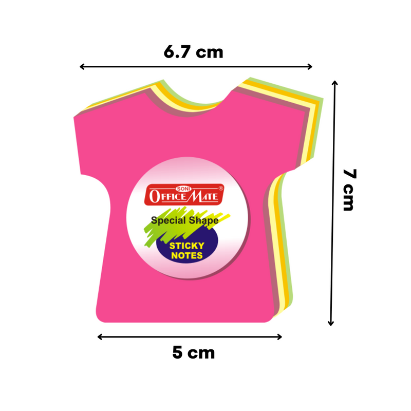 Soni officemate sticky note T-shirt shape pack of 1