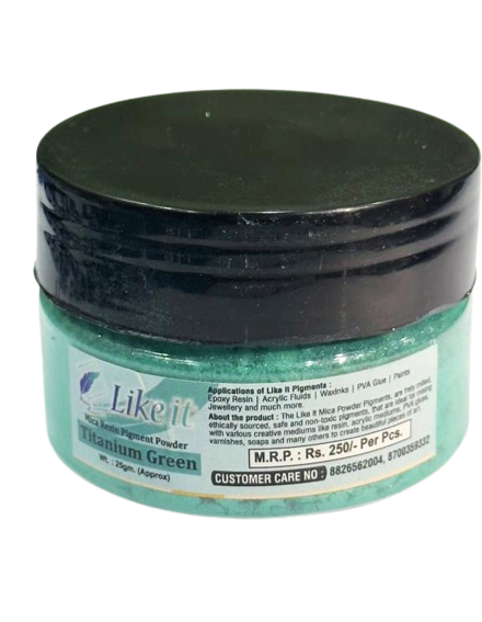 like it Non-Toxic Mica Pigment Powders for Epoxy Resin 25 Grams Colour Titanium Green