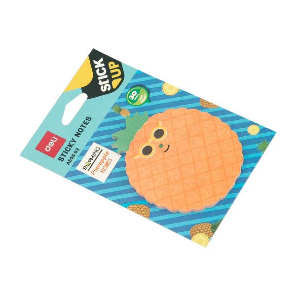 Deli WA55602 Sticky Notes, 30 Sheets, 80 gsm, 76x76mm, Pineapple Shape , 1 Pc