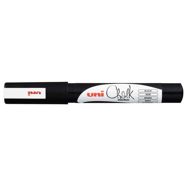 Uni Liquid Chalk Marker (PWE-3MS )1.3 mm | Black Ink | Erasable Board & Glass Marker