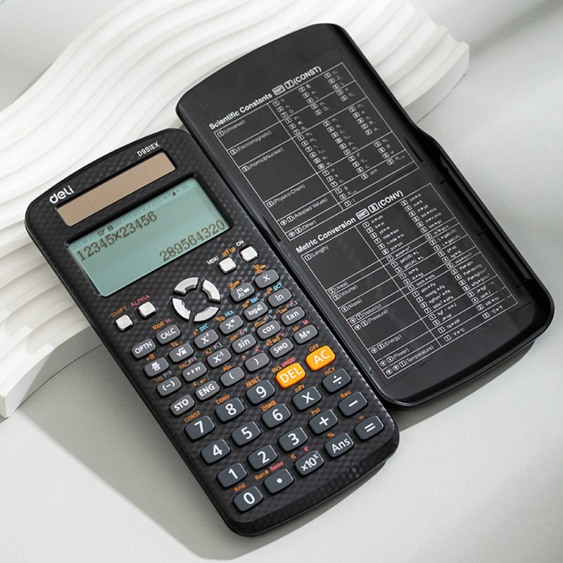 Deli ED991EX Scientific Calculator Textbook Display Calculator 527F Black Body 1 Pc