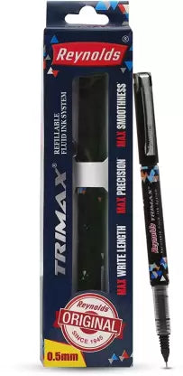 Reynolds Trimax by THE MARK Roller Ball Pen (Pack of 6, Ink Color - Black)