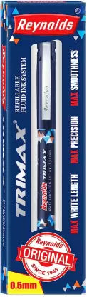 Reynolds Trimax Roller Ball Pen (Pack of 10, Ink Color - Blue)