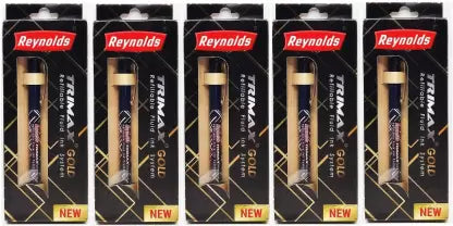 Reynolds Trimax Gold Fineliner Pen (Pack of 5, Ink Color - Blue)